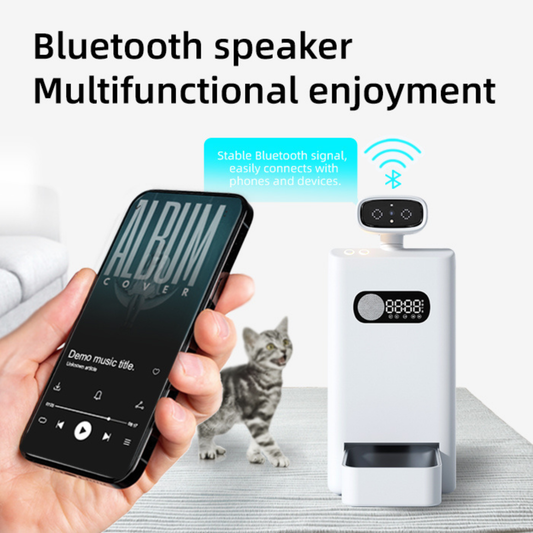 Smart Automatic Pet Feeder with 1080P camera and WiFi app control for remote feeding and pet monitoring