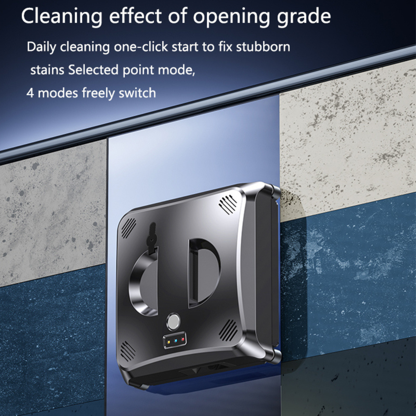 Smart window cleaning robot automatically cleaning a large glass window
