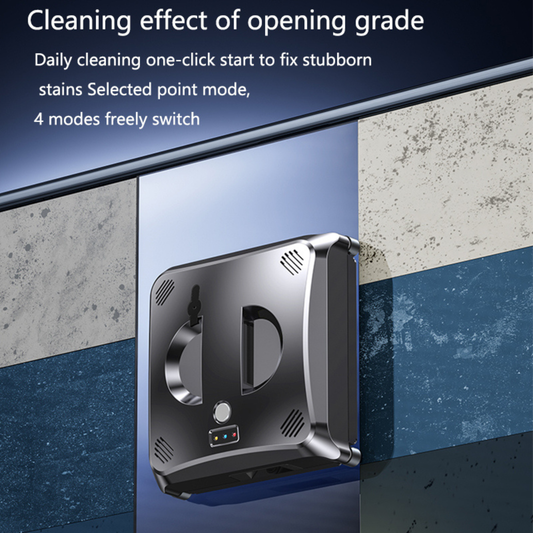 Smart window cleaning robot automatically cleaning a large glass window