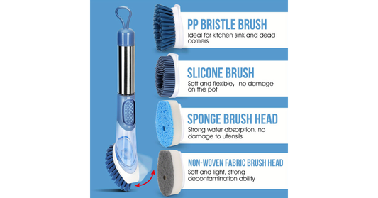 soap dispensing dish brush kitchen cleaning tool