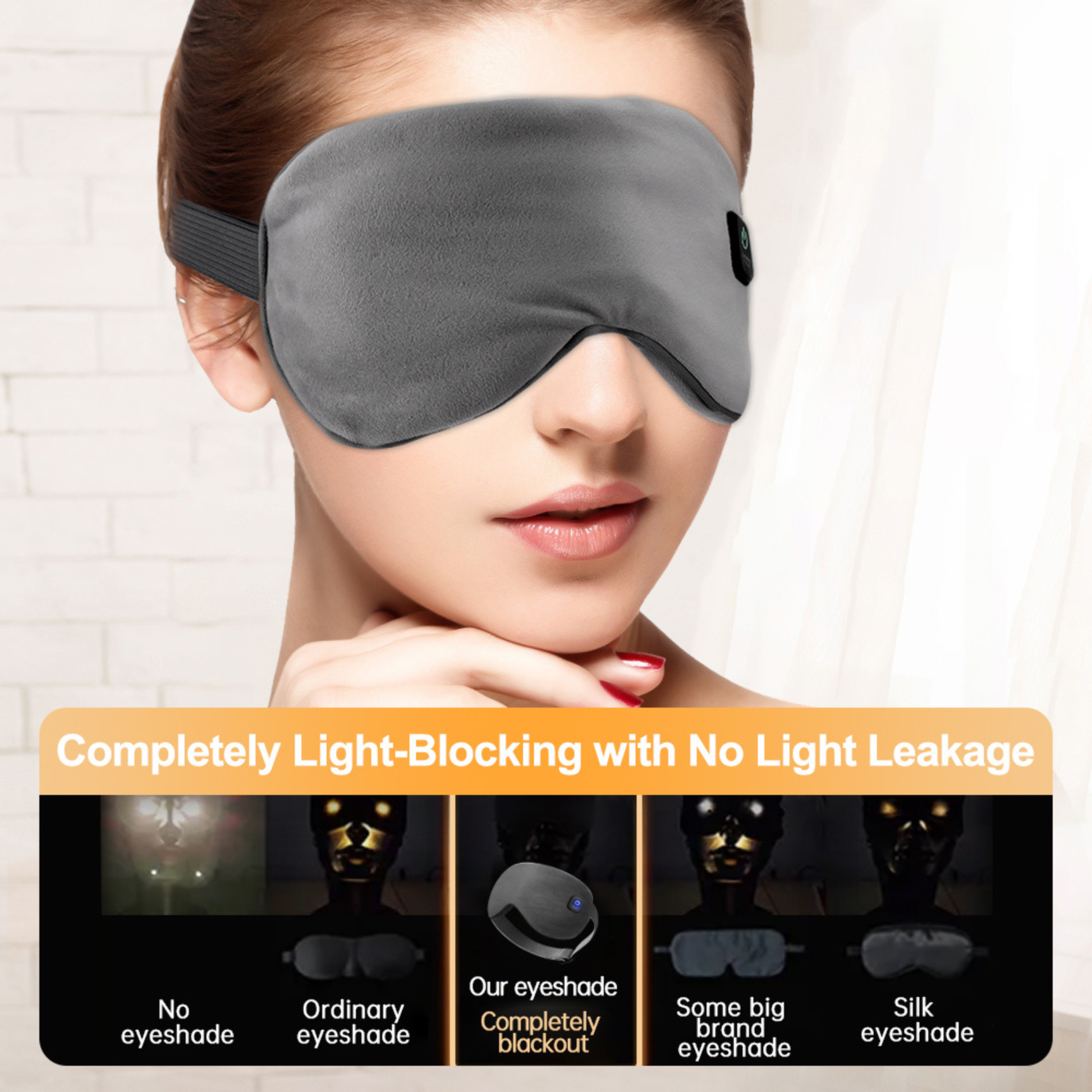 USB heated eye mask for dry eye relief during daily eye care routine