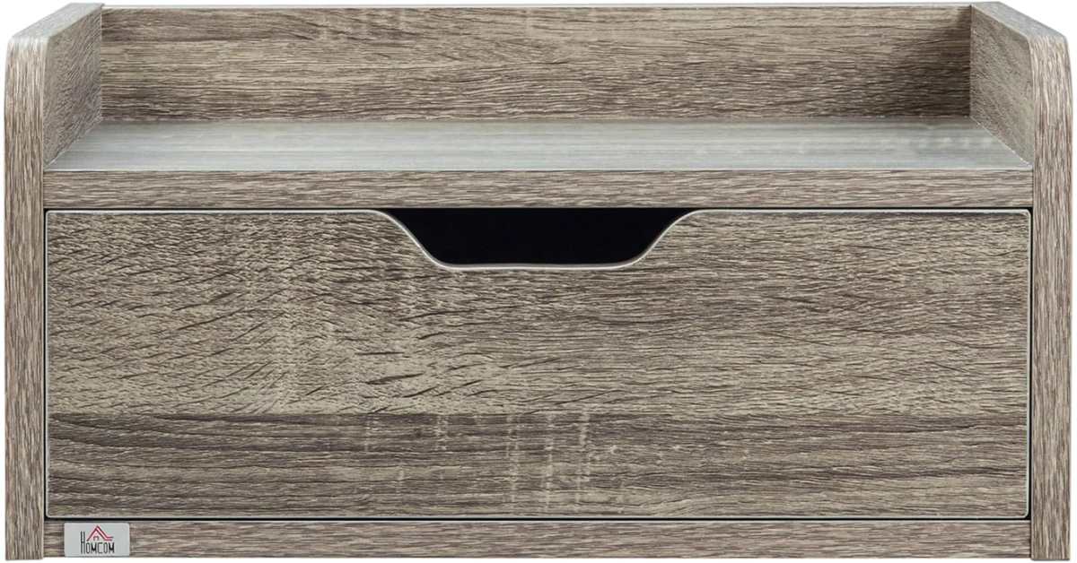 wall mounted bedside table with drawer