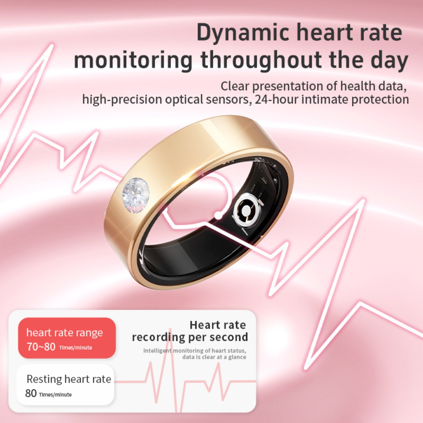 Stainless Steel Smart Ring placed on a modern desk showing premium wearable technology for health tracking