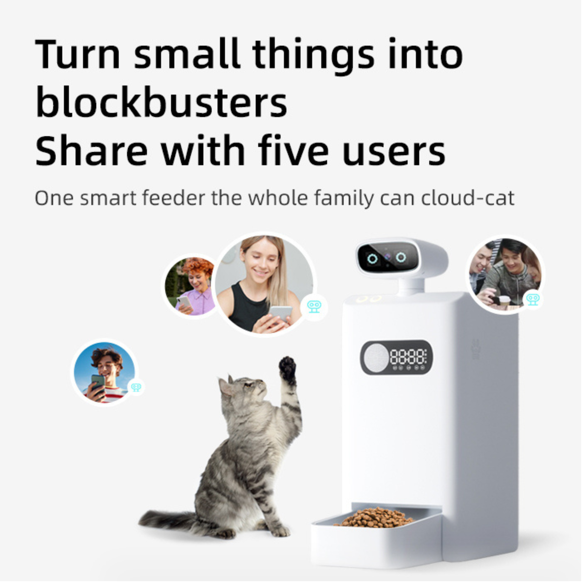 3.5L Smart Pet Feeder with stainless steel bowl and automatic food dispensing system